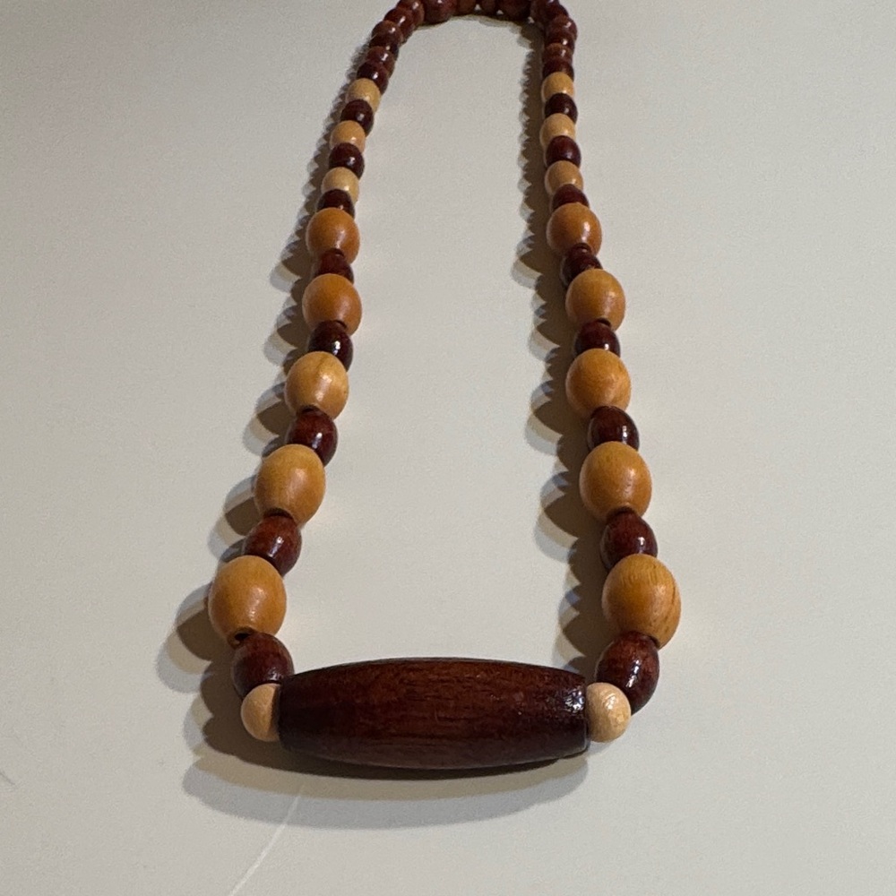 Vintage Wooden Bead Necklace
